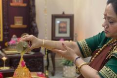 MataShree Doing Abhishek to the Shree Chakra